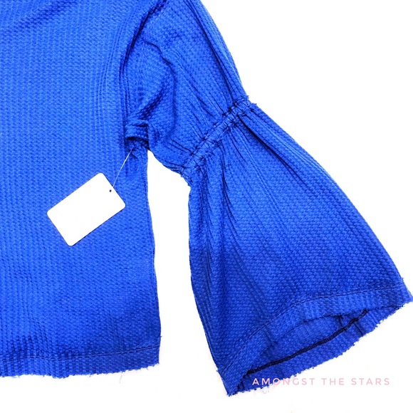 Free People Dahlia Sapphire Blue Thermal Top - Picture 7 of 8